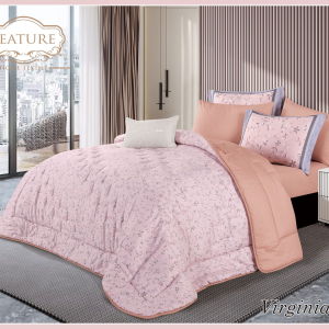 Virginia 7 Pcs comforter set Printed, 100%cotton