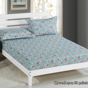 Queenbeyanfitted Sheet 2 Pcs Set Microfiber Printed & Solid